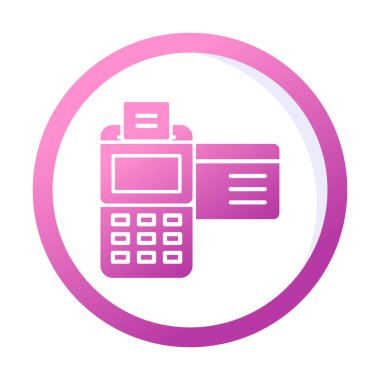 Kredi kartı makine simgesi, vektör illüstrasyonu 