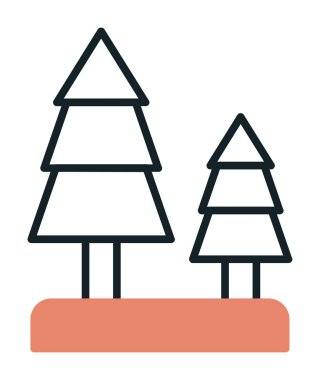 Orman ikonu vektör illüstrasyonu 