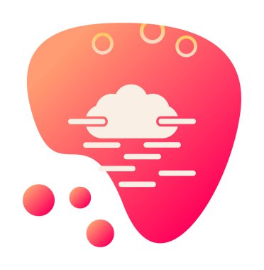 Sis ve bulut simgesi, hava sembolü, vektör illüstrasyonu   