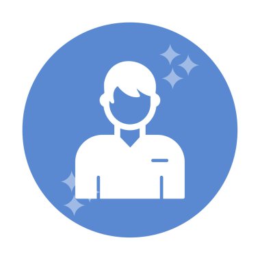 Erkek kullanıcı simgesi. Vektör çizim