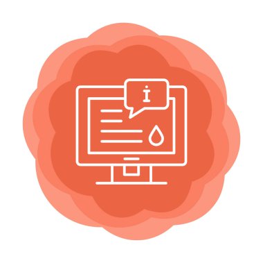 Bilgi vektörü illüstrasyonlu bilgisayar ekranı, simge ögesi biçimi