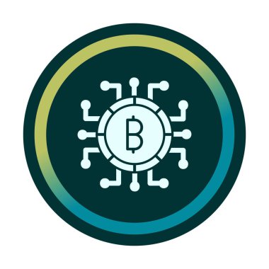 Bitcoin işareti, vektör illüstrasyonlu dijital para simgesi 