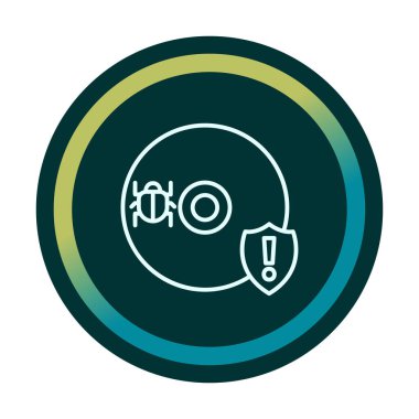 Cd Virüs simgesinin vektör çizimi 