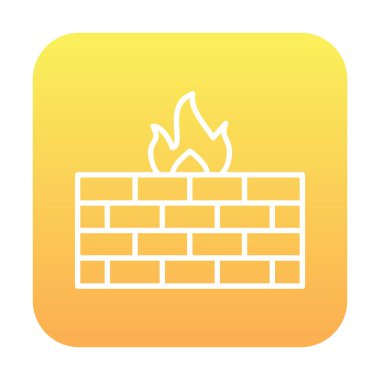 Şömine simgesinin vektör illüstrasyonu 