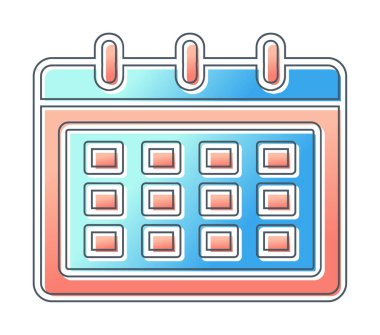 Takvim simgesi, vektör illüstrasyonu basit tasarım