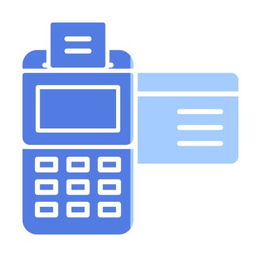 Kredi kartı makine simgesi, vektör illüstrasyonu 