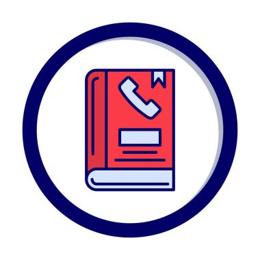 Telefon Rehberi düz simgesi, vektör çizim