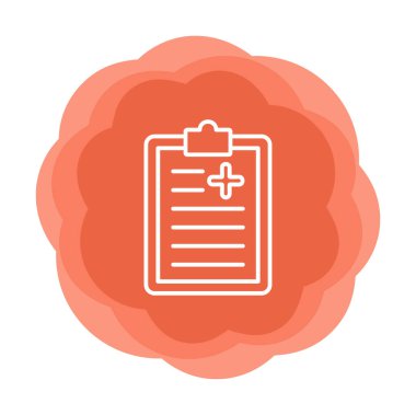 Tıbbi pano simgesi. Web için Tıbbi Rapor vektör simgesinin özet çizimi               