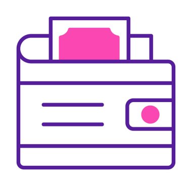 Basit cüzdan. simge vektör illüstrasyonu 