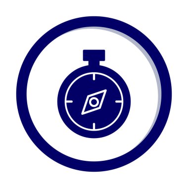  düz pusula ikon vektör çizimi