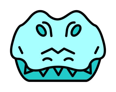 Basit timsah simgesi, vektör illüstrasyonu