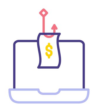 Para ikonu taklidi yapmak. Beyaz üzerinde izole edilmiş çizgi vektör simgesi