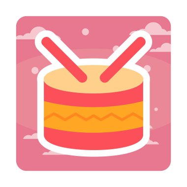 davul ikonu vektörü. Doğrusal biçim işareti 