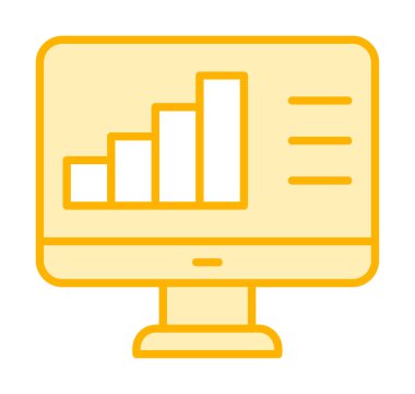 Basit Bilgisayar İzleme Veri Analizi simgesi, vektör illüstrasyonu