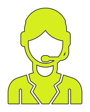 Kulaklık takan kişinin vektör çizimi, Müşteri Hizmetleri Ajansı kavramı