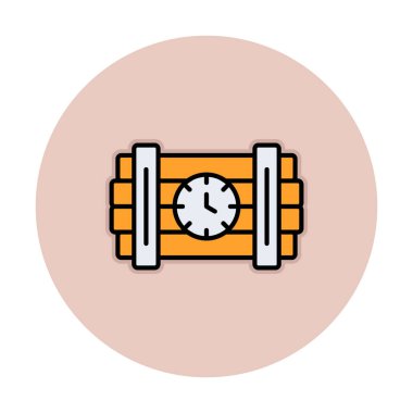 Zaman bombası ikonu vektör illüstrasyonu.