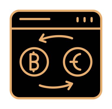 döviz kuru web sitesi vektör simgesi