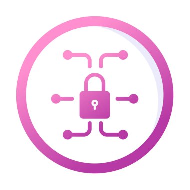 Ağ güvenlik simgesi, vektör çizim 