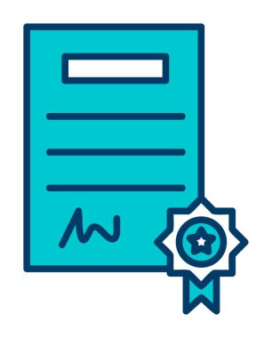 Sertifika vektör simgesi modern basit illüstrasyon                                 