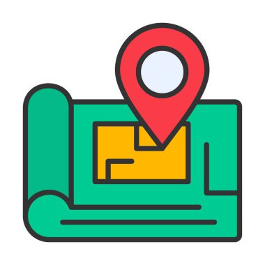 gps konum simgesi, vektör illüstrasyonu basit tasarım