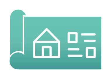 Ev Planı simgesi, vektör illüstrasyonu            