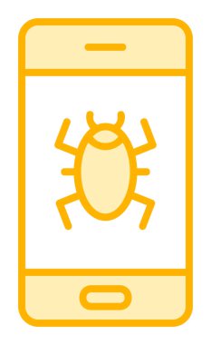 Mobil Virüs izole edilmiş vektör simgesine sahip akıllı telefon 