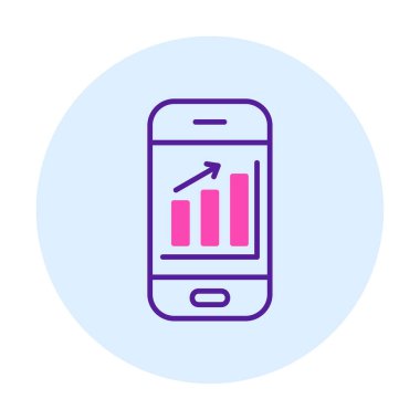 akıllı telefon ekran vektör simgeleri üzerinde analiz