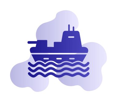 Gemi simgesi, vektör illüstrasyonu