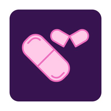 ilaç yassı ikonu, kapsüller, haplar            