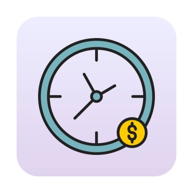 Zaman Para saat simgesi vektör illüstrasyonudur