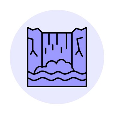 Basit Waterfal simgesi, vektör illüstrasyonu