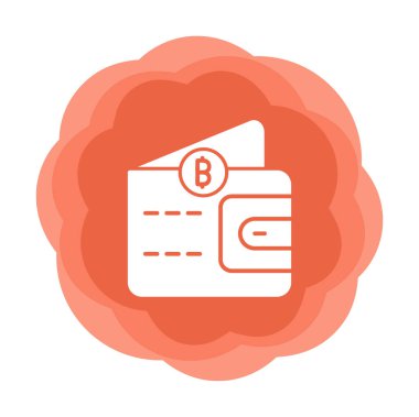 Basit Dijital Cüzdan simgesi, vektör illüstrasyonu