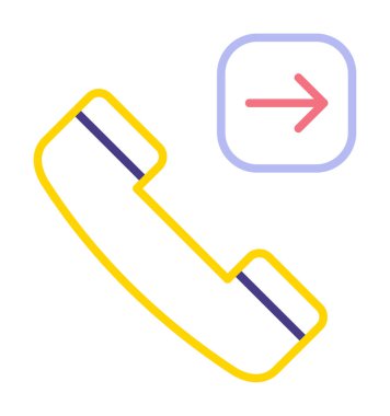 Giden telefon simgesi arkaplanda izole edildi