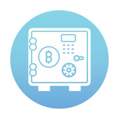 Bitcoin dolap simgesi, vektör illüstrasyonu 