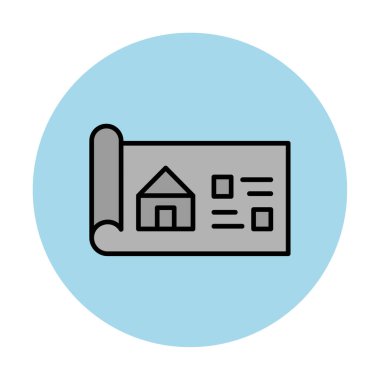 Ev Planı simgesi, vektör illüstrasyonu            