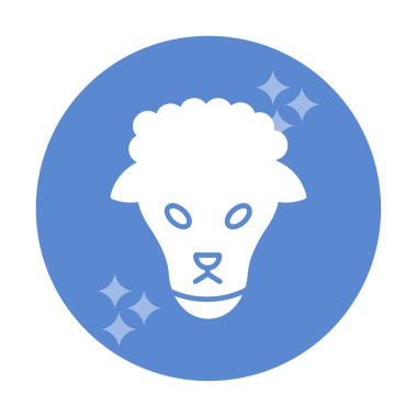 Koyun başı ağ simgesi, vektör illüstrasyonu 