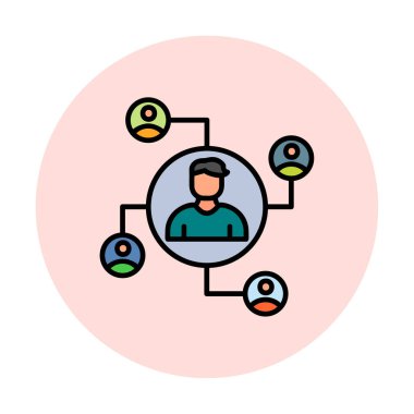 Vektör olarak Sosyal Ağ simgesi. Logotype