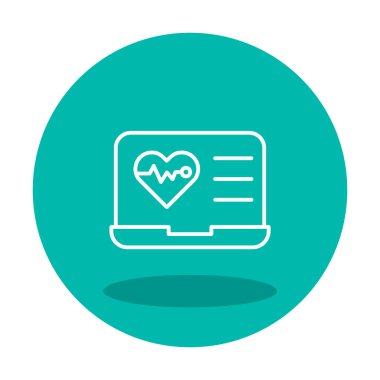 dizüstü bilgisayardaki düz kalp atışı simgesi