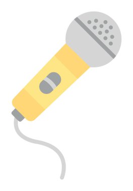 mikrofon yassı ikon. mikrofon logosu, vektör illüstrasyonu.