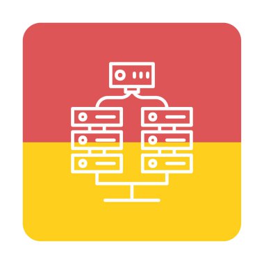 Ağ sunucu simgesinin vektör illüstrasyon tasarımı