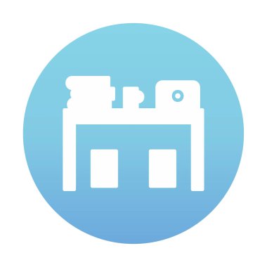 ofis masası simgesi, basit vektör illüstrasyonu