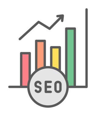 Analitik seo çizgi simgesi. vektör illüstrasyonu.