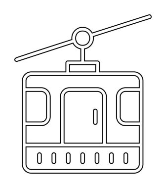 Modern Cable Car Cabin simgesinin vektör çizimi                   