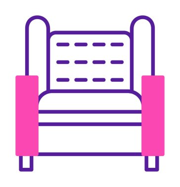 Koltuk yassı simgesi, vektör illüstrasyonu