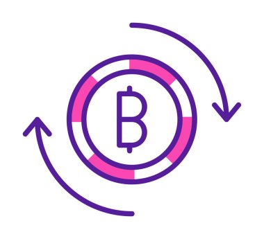 Basit bitcoin simgesi, vektör illüstrasyonu