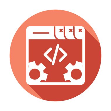 Basit programlama kodu optimizasyon simgesi, vektör illüstrasyonu