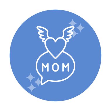 Anneler Günü simgesi, tebrik kartı şablonu, vektör illüstrasyonu