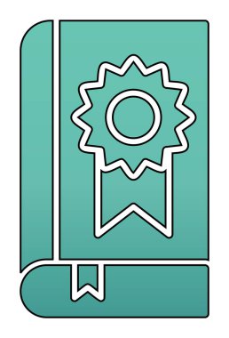 Kitap Madalyası simgesi, vektör illüstrasyonu 