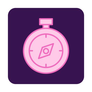  düz pusula ikon vektör çizimi