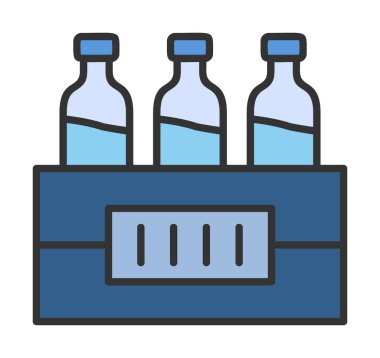 Su şişeleri. Web simgesi basit illüstrasyon 